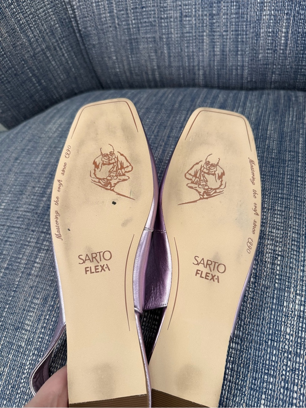 Franco Sarto Metallic Pink Slingback Ballet Flats - Picture 6 of 6